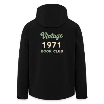 Cadeau rétro de l’année de naissance vintage du club de lecture de 1971 - Veste softshell homme en polyester recyclé Stanley/Stella - noir - Dos - AI Model Male 185 light (185cm)