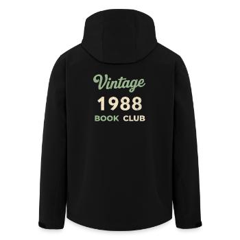 Vintage 1988 Book Club Retro Geburtsjahr Geschenk - Recycelte Männer Softshell-Jacke von Stanley/Stella - Schwarz - Hinten - AI Model Male 185 light (185cm)
