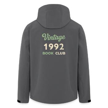 Vintage 1992 Book Club Retro Geburtsjahr Geschenk - Recycelte Männer Softshell-Jacke von Stanley/Stella - Schwarz - Hinten - AI Model Male 185 light (185cm)