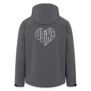Udine Italien Herz Outline Typography - Recycelte Männer Softshell-Jacke von Stanley/Stella - Anthrazit - Hinten - AI Model Male 185 light (185cm)