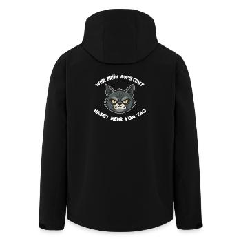 Si tu te lèves tôt, tu détestes plus de temps dans la journée - Veste softshell homme en polyester recyclé Stanley/Stella - noir - Dos - AI Model Male 185 light (185cm)
