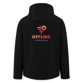 Offline ist der neue Luxus - Recycelte Männer Softshell-Jacke von Stanley/Stella - Schwarz - Hinten - AI Model Male 185 light (185cm)