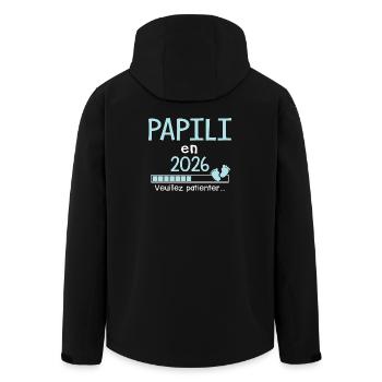 Papili en 2026 Cadeau Futur papy  - Veste softshell homme en polyester recyclé Stanley/Stella - noir - Dos - AI Model Male 185 light (185cm)