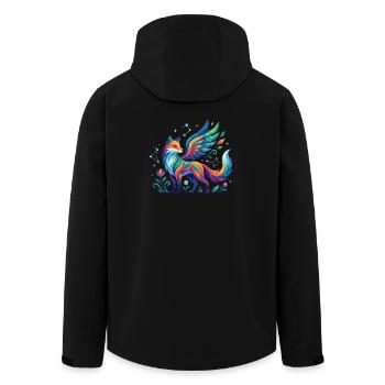 Fuchsflügel Farbenzauber - Recycelte Männer Softshell-Jacke von Stanley/Stella - Schwarz - Hinten - AI Model Male 185 light (185cm)