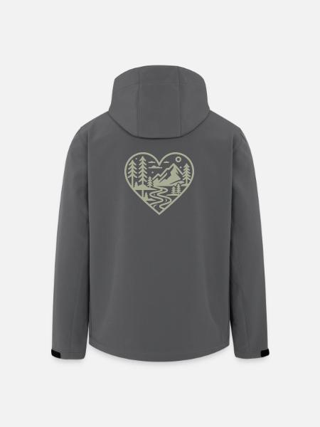Heart Shape Landscape with Mountains & River - Men’s Recycled Softshell Jacket by Stanley/Stella - black