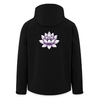 Yoga Lotus Blume - Recycelte Männer Softshell-Jacke von Stanley/Stella - Schwarz - Hinten - AI Model Male 185 light (185cm)