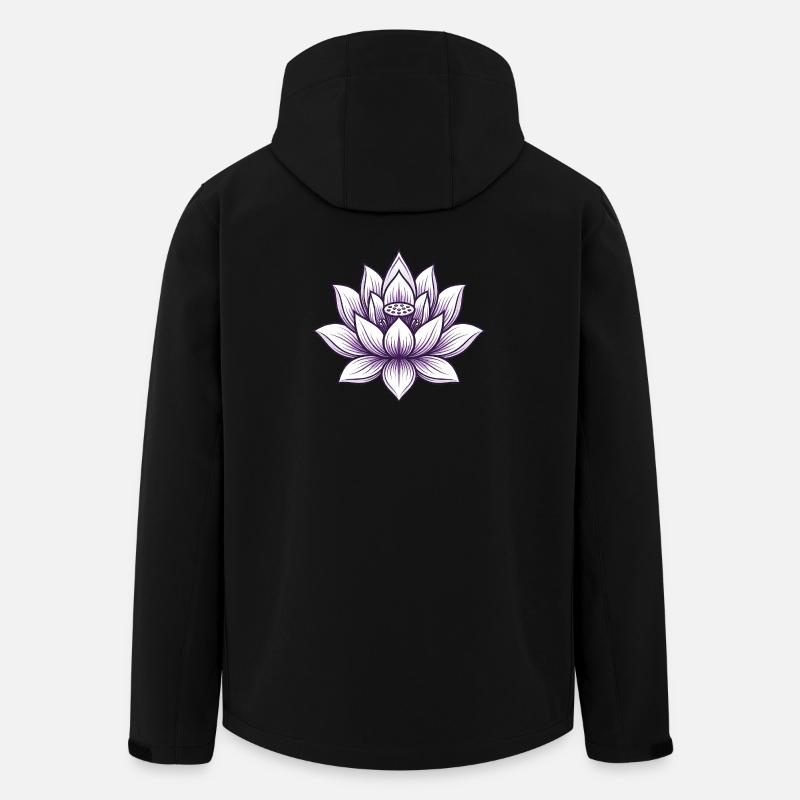 Fleur de lotus de yoga - Veste softshell homme en polyester recyclé Stanley/Stella - noir