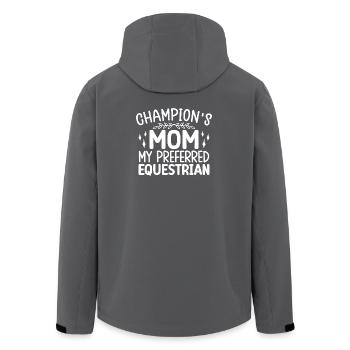 Cavalier amateur Mom Anglais équestre préféré - Veste softshell homme en polyester recyclé Stanley/Stella - charbon - Dos - AI Model Male 185 light (185cm)