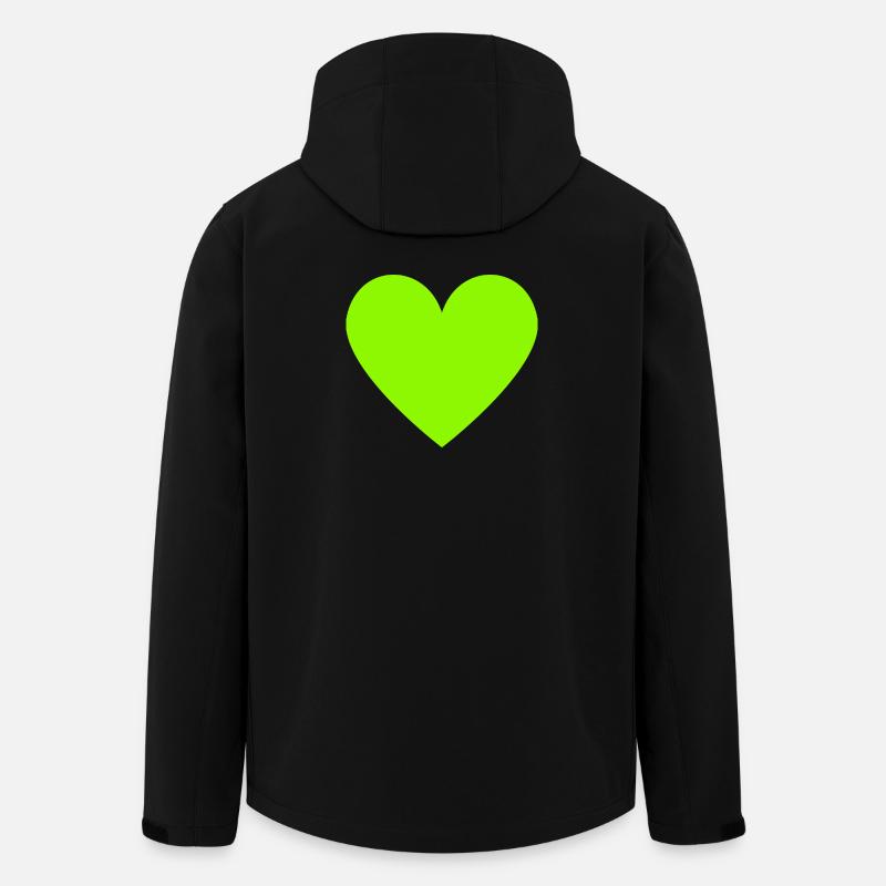 Neon Lime Herz grün retro - Recycelte Männer Softshell-Jacke von Stanley/Stella - Schwarz