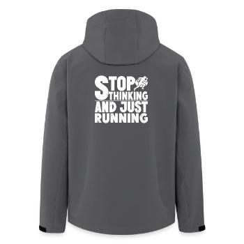Marathonien : arrête de penser, juste courir cadeau - Veste softshell homme en polyester recyclé Stanley/Stella - noir - Dos - AI Model Male 185 light (185cm)