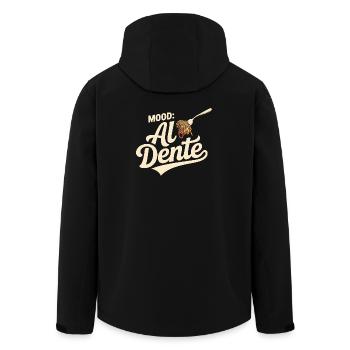 Al Dente Mood | Diction des pâtes - Veste softshell homme en polyester recyclé Stanley/Stella - noir - Dos - AI Model Male 185 light (185cm)