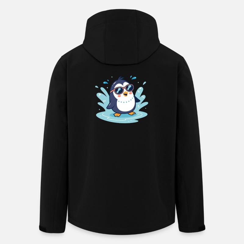 Pinguin-Sonnenspritzer in Gläsern - Recycelte Männer Softshell-Jacke von Stanley/Stella - Schwarz