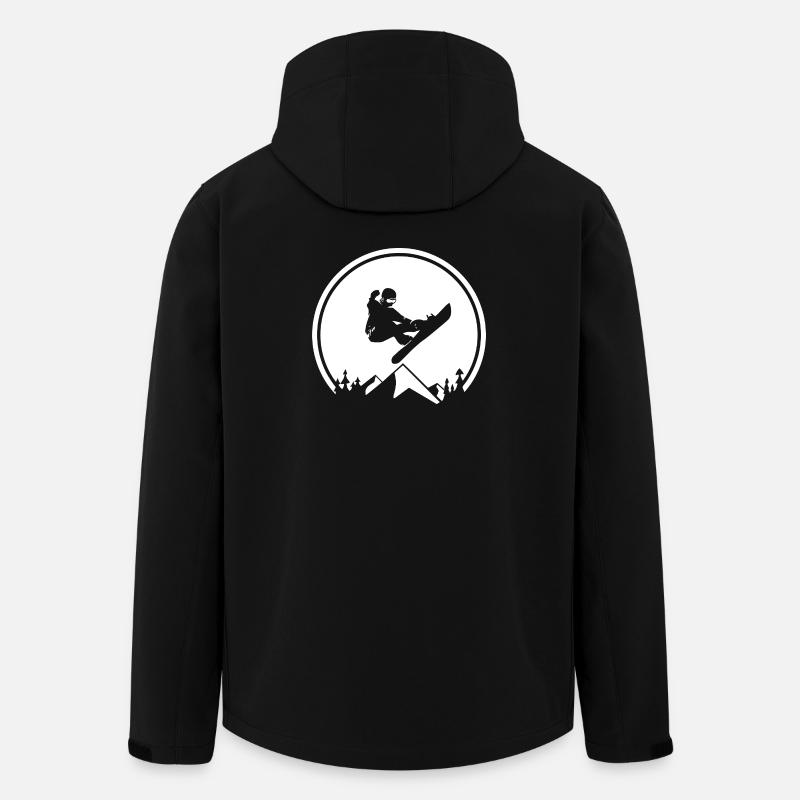Snowboarder Silhouette at Mountain Peak - Men’s Recycled Softshell Jacket by Stanley/Stella - black
