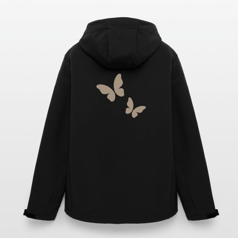 Beige Butterfly Pattern Men’s Recycled Softshell Jacket by Stanley/Stella