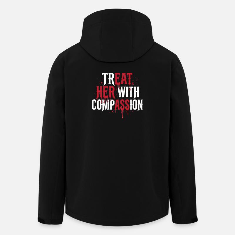 Traitez-la avec compassion - Veste softshell homme en polyester recyclé Stanley/Stella - noir