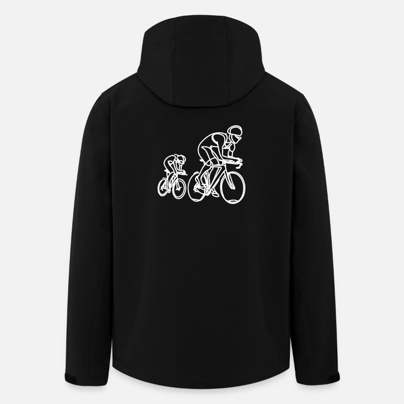 Radfahrer Zeichnung - Recycelte Männer Softshell-Jacke von Stanley/Stella - Schwarz