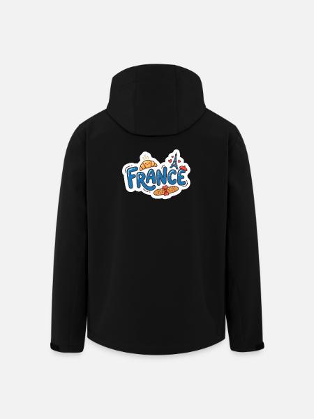 Sticker France Kawaii Croissant Paris - Men’s Recycled Softshell Jacket by Stanley/Stella - black