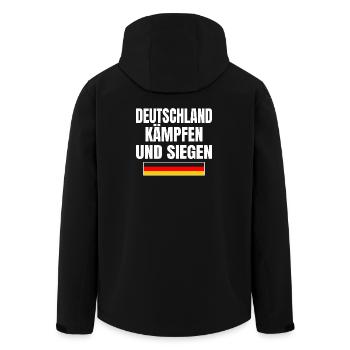 Deutschland Fan - Recycelte Männer Softshell-Jacke von Stanley/Stella - Schwarz - Hinten - AI Model Male 185 light (185cm)