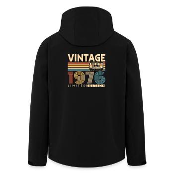 50 ans 50 ans 1976 Vintage Né - Veste softshell homme en polyester recyclé Stanley/Stella - noir - Dos - AI Model Male 185 light (185cm)