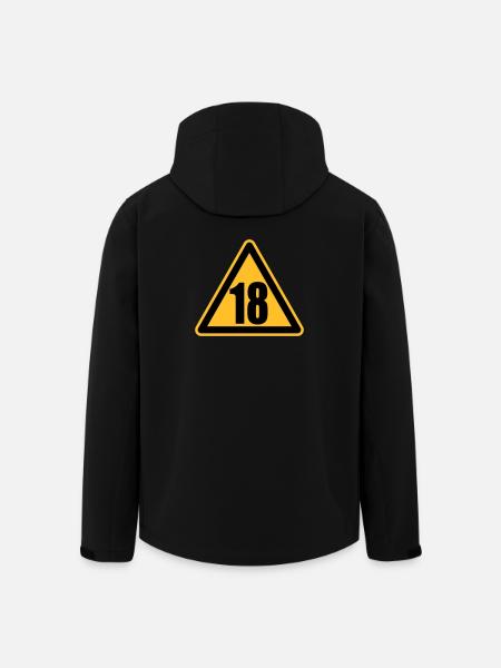 Warning 18 | Achtung 18 - Men’s Recycled Softshell Jacket by Stanley/Stella - black
