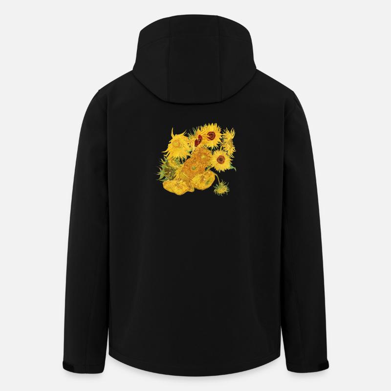 Van Gogh tournesols | Tournesols exemptés - Veste softshell homme en polyester recyclé Stanley/Stella - noir