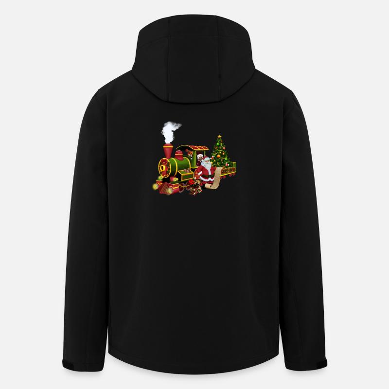 Santa Claus with a train - Men’s Recycled Softshell Jacket by Stanley/Stella - black