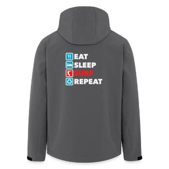 Eat Sleep Surf Repeat - Men’s Recycled Softshell Jacket by Stanley/Stella - anthracite - Back - AI Model Male 185 light (185cm)