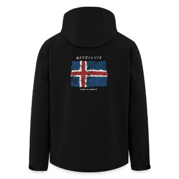 Iceland Reykjavik - Men’s Recycled Softshell Jacket by Stanley/Stella - black - Back - AI Model Male 185 light (185cm)
