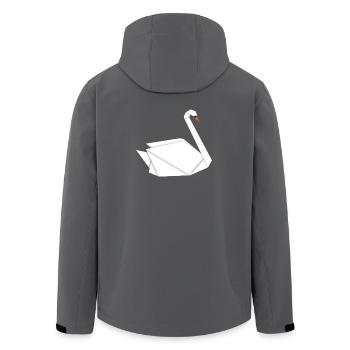 Elegant Origami Swan : T-shirt artistique - Veste softshell homme en polyester recyclé Stanley/Stella - charbon - Dos - AI Model Male 185 light (185cm)