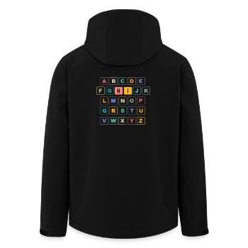 ABC Button HI - Kindergarten Preschool - Men’s Recycled Softshell Jacket by Stanley/Stella - black - Back - AI Model Male 185 light (185cm)