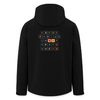 ABC Button NO - Kindergarten Preschool School - Men’s Recycled Softshell Jacket by Stanley/Stella - black - Back - AI Model Male 185 light (185cm)