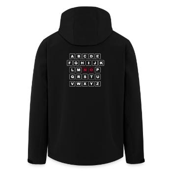 ABC Blanc avec premier mot - NON en rouge - Veste softshell homme en polyester recyclé Stanley/Stella - noir - Dos - AI Model Male 185 light (185cm)