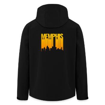 Memphis Skyline Gold Gradient - Men’s Recycled Softshell Jacket by Stanley/Stella - black - Back - AI Model Male 185 light (185cm)