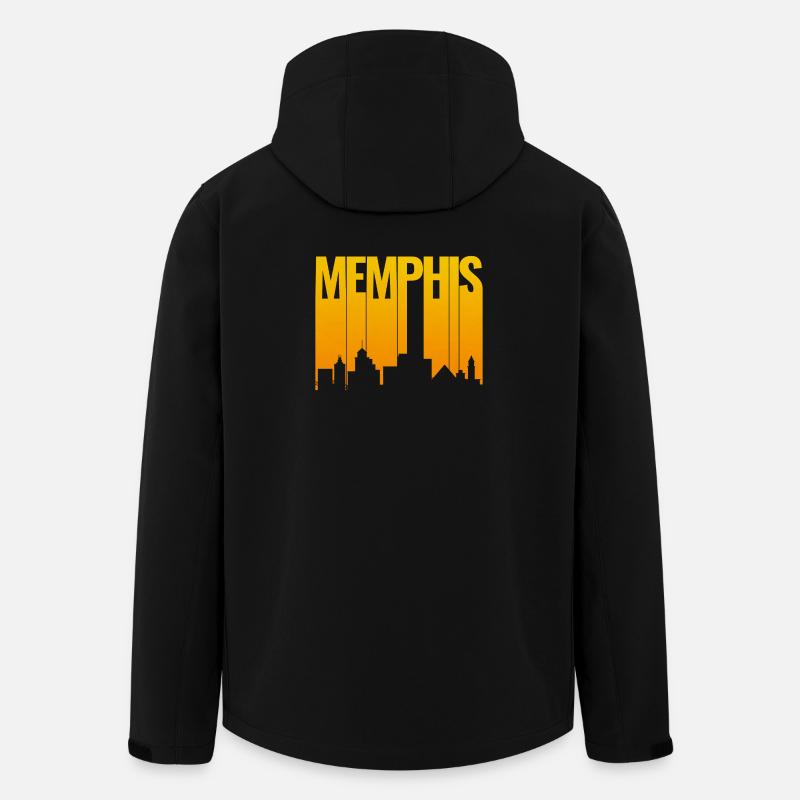 Memphis Skyline Gold Gradient - Recycelte Männer Softshell-Jacke von Stanley/Stella - Schwarz