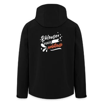 drole Humour humoristique, Râleuse mais ambitieuse - Veste softshell homme en polyester recyclé Stanley/Stella - noir - Dos - AI Model Male 185 light (185cm)