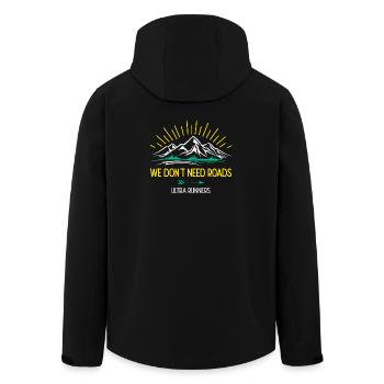 We Don't Need Roads. Ultra Runners - Men’s Recycled Softshell Jacket by Stanley/Stella - black - Back - AI Model Male 185 light (185cm)
