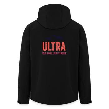 Ultra Running - Run Long. Run Strong. - Men’s Recycled Softshell Jacket by Stanley/Stella - black - Back - AI Model Male 185 light (185cm)