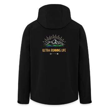 Ultra-Laufleben - Recycelte Männer Softshell-Jacke von Stanley/Stella - Schwarz - Hinten - AI Model Male 185 light (185cm)