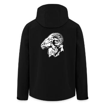 Chèvre, Mouton Chèvre, Animal, Mouton, Chèvre, Signes de saule - Veste softshell homme en polyester recyclé Stanley/Stella - noir - Dos - AI Model Male 185 light (185cm)