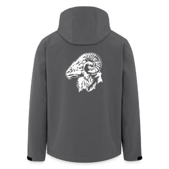Chèvre, Mouton Chèvre, Animal, Mouton, Chèvre, Signes de saule - Veste softshell homme en polyester recyclé Stanley/Stella - charbon - Dos - AI Model Male 185 light (185cm)