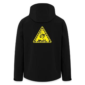 Warning sign for music lovers - Men’s Recycled Softshell Jacket by Stanley/Stella - black - Back - AI Model Male 185 light (185cm)