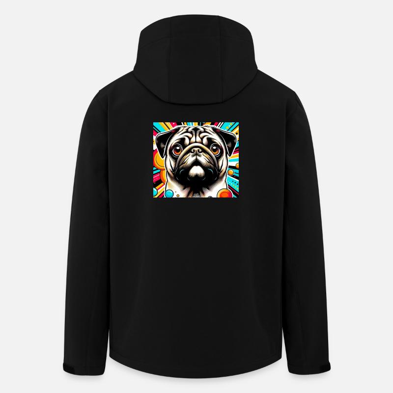 Pug Dog Pop Art - Men’s Recycled Softshell Jacket by Stanley/Stella - black