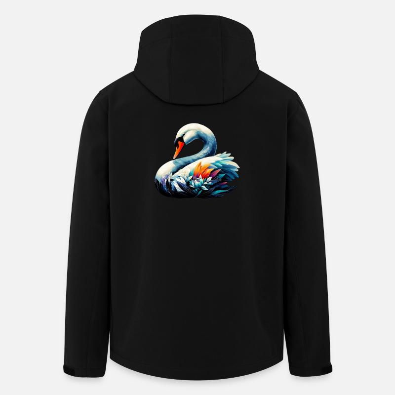 Schwan - Recycelte Männer Softshell-Jacke von Stanley/Stella - Schwarz