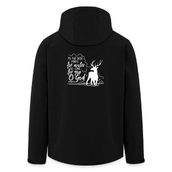 As the deer pants for water - Men’s Recycled Softshell Jacket by Stanley/Stella - black - Back - AI Model Male 185 light (185cm)
