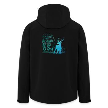 Comme le cerf halète pour l’eau - Veste softshell homme en polyester recyclé Stanley/Stella - noir - Dos - AI Model Male 185 light (185cm)
