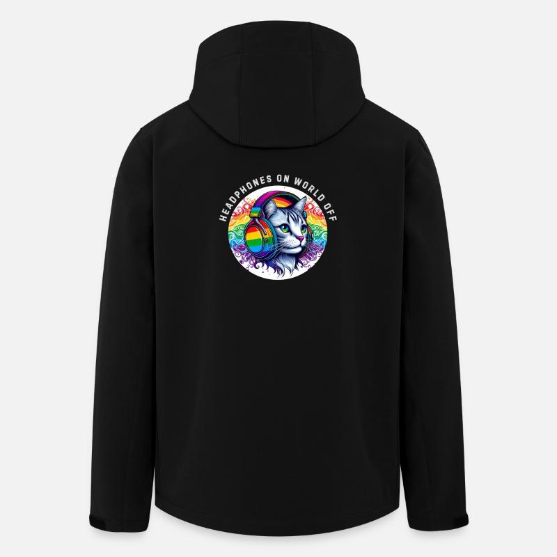 Gay Pride. Kopfhörer an Welt aus - Recycelte Männer Softshell-Jacke von Stanley/Stella - Schwarz