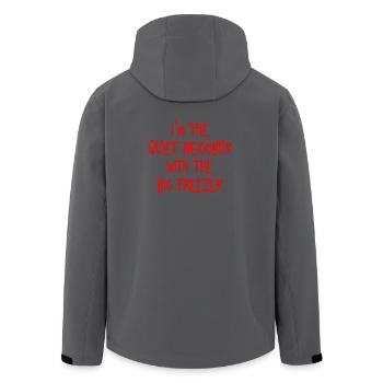 Im The Quiet Neighbor With The Big Freezer - Recycelte Männer Softshell-Jacke von Stanley/Stella - Schwarz - Hinten - AI Model Male 185 light (185cm)