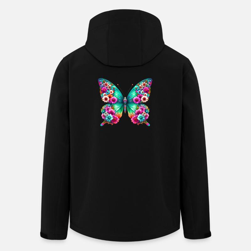 Schmetterling - Recycelte Männer Softshell-Jacke von Stanley/Stella - Schwarz