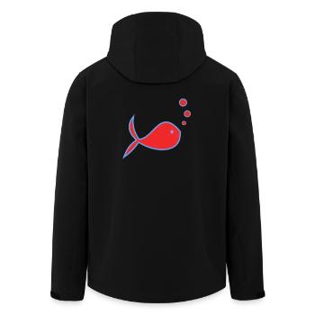 POISSON D'AVRIL. POISSON. SARDINE. ANNIVERSAIRE - Veste softshell homme en polyester recyclé Stanley/Stella - noir - Dos - AI Model Male 185 light (185cm)