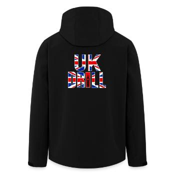 BOHRMASCHINE GROSSBRITANNIEN - Recycelte Männer Softshell-Jacke von Stanley/Stella - Schwarz - Hinten - AI Model Male 185 light (185cm)